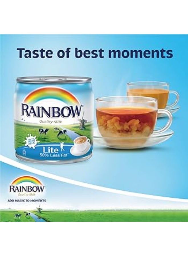Rainbow Lite Less Fat Evaporated Milk 170g – Bulk Pack of 48 Cans | Low Fat Dairy Alternative - Image 1